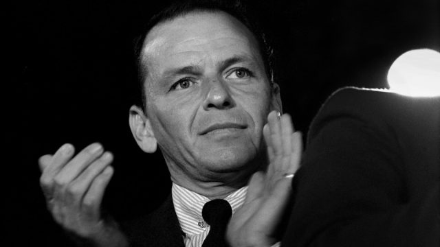Frank Sinatra at a campaign event for Democratic presidential nominee John F. Kennedy in 1960