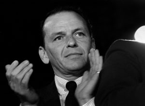Frank Sinatra at a campaign event for Democratic presidential nominee John F. Kennedy in 1960
