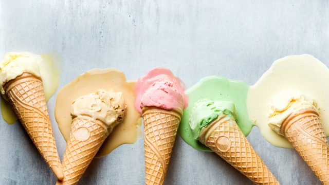 Melting ice cream cones