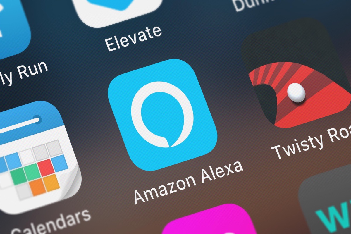 London, United Kingdom - October 01, 2018: Close-up shot of AMZN Mobile LLC's popular app Amazon Alexa.