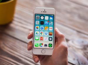 WROCLAW, POLAND - APRIL 12, 2016: Apple iPhone SE smartphone