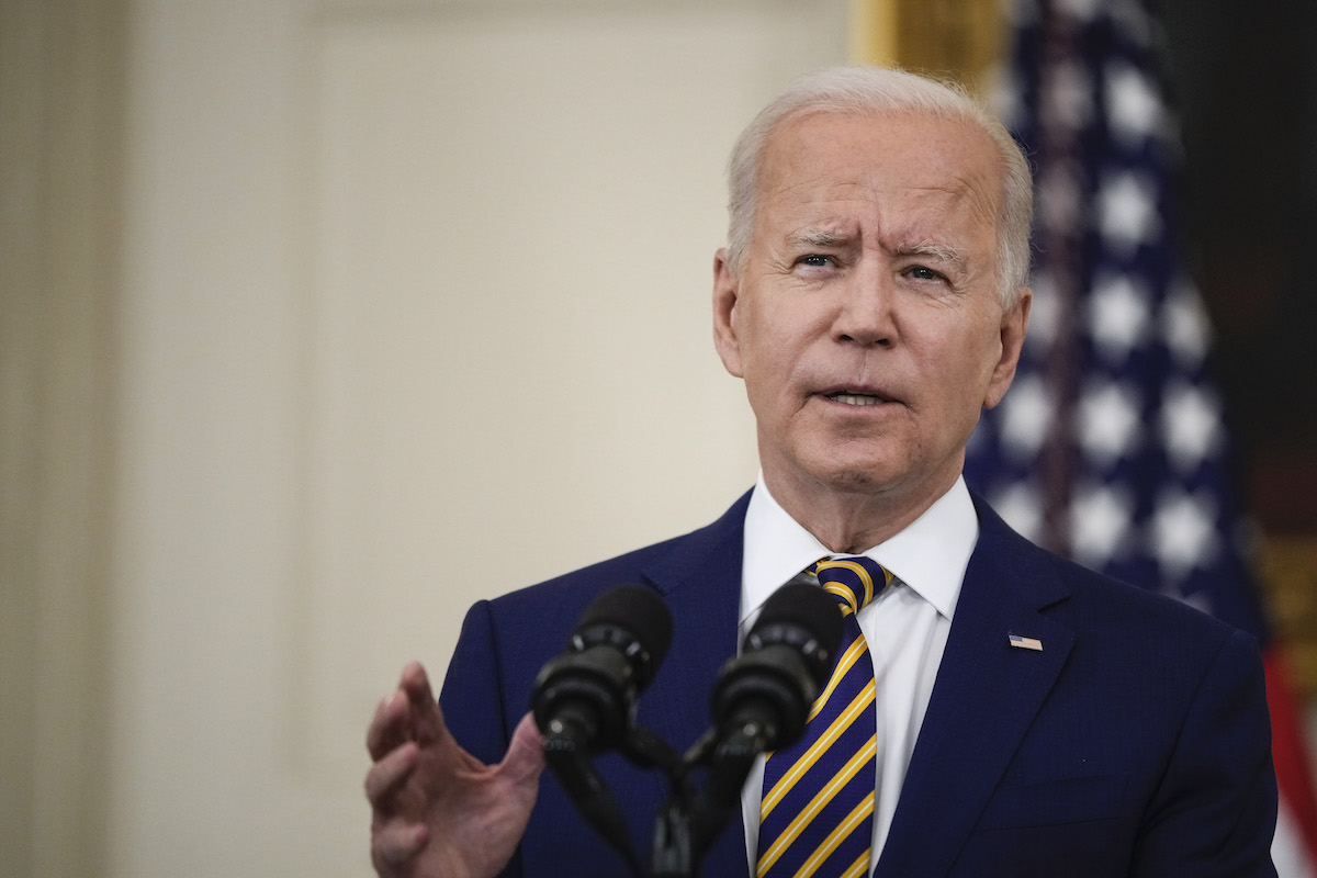 U.S. President Joe Biden speaks about the nation's COVID-19 response and the vaccination program in the State Dining Room of the White House on June 18, 2021. 