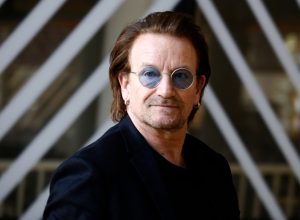 Brussels, Belgium. 10th October, 2018. Donald Tusk, the President of the European Council welcomes Bono, U2 singer and co-founder of the One campaign at European Council headquarters