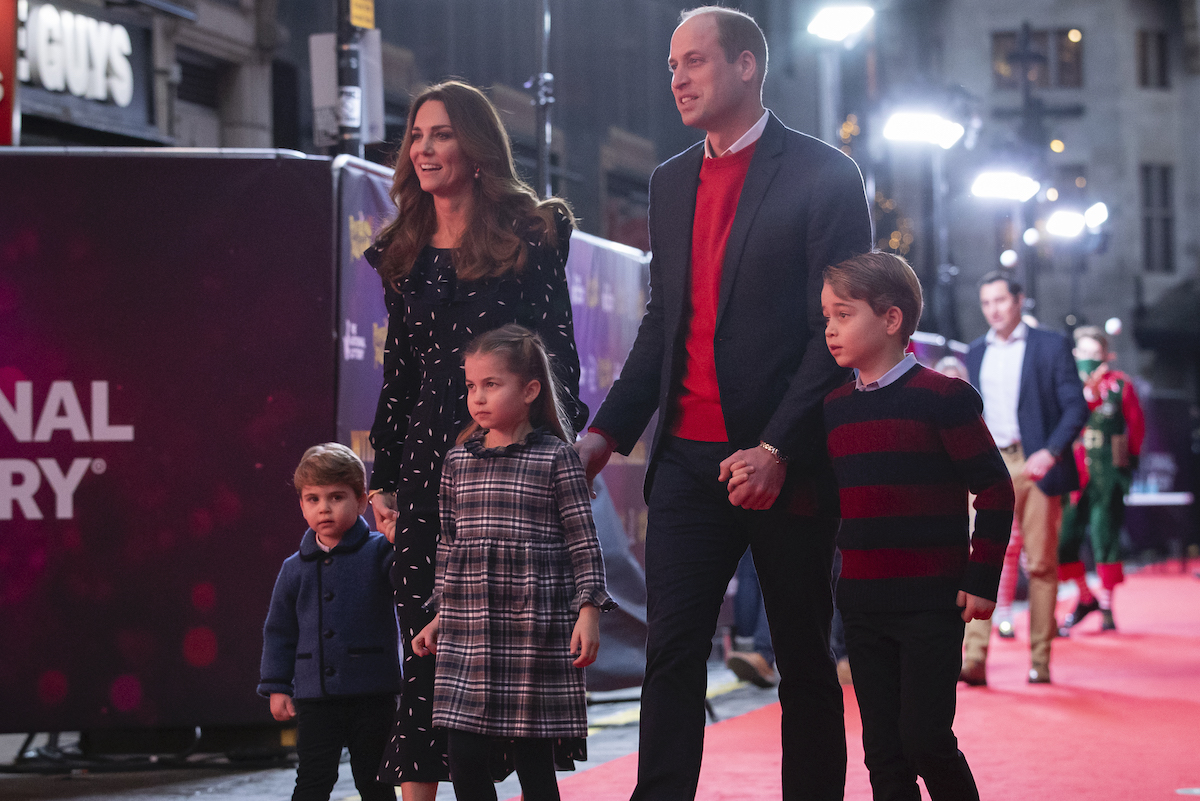 Prince William, Duke of Cambridge and Catherine, Duchess of Cambridge with their children, Prince Louis, Princess Charlotte and Prince George