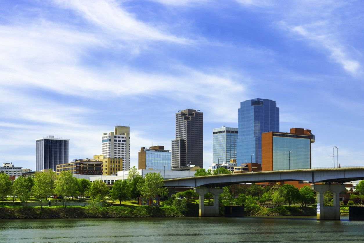 The skyline of Little Rock, Arkansas