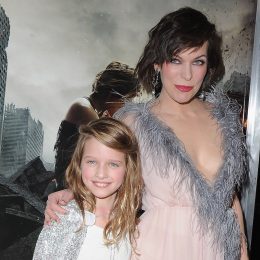 Milla Jovovich and daughter Ever Anderson arrive at the Los Angeles premiere "Resident Evil: The Final Chapter" at Regal LA Live: A Barco Innovation Center on January 23, 2017 in Los Angeles, California