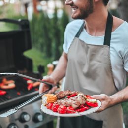 Man barbecuing