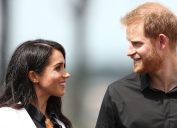 Meghan and Harry during the JLR Drive Day at Cockatoo Island on October 20, 2018 in Sydney, Australia.