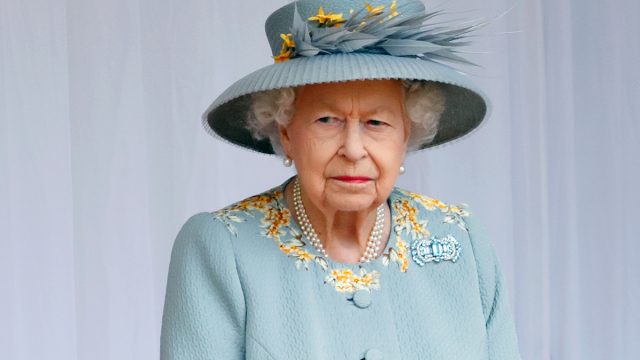 Queen Elizabeth II attends a military parade, held by the Household Division in the Quadrangle of Windsor Castle, to mark her Official Birthday on June 12, 2021 in Windsor, England. For the second consecutive year The Queen's Birthday Parade, known as Trooping the Colour, hasn't been able to go ahead in it's traditional form at Buckingham Palace and Horse Guards Parade due to the ongoing COVID-19 Pandemic.