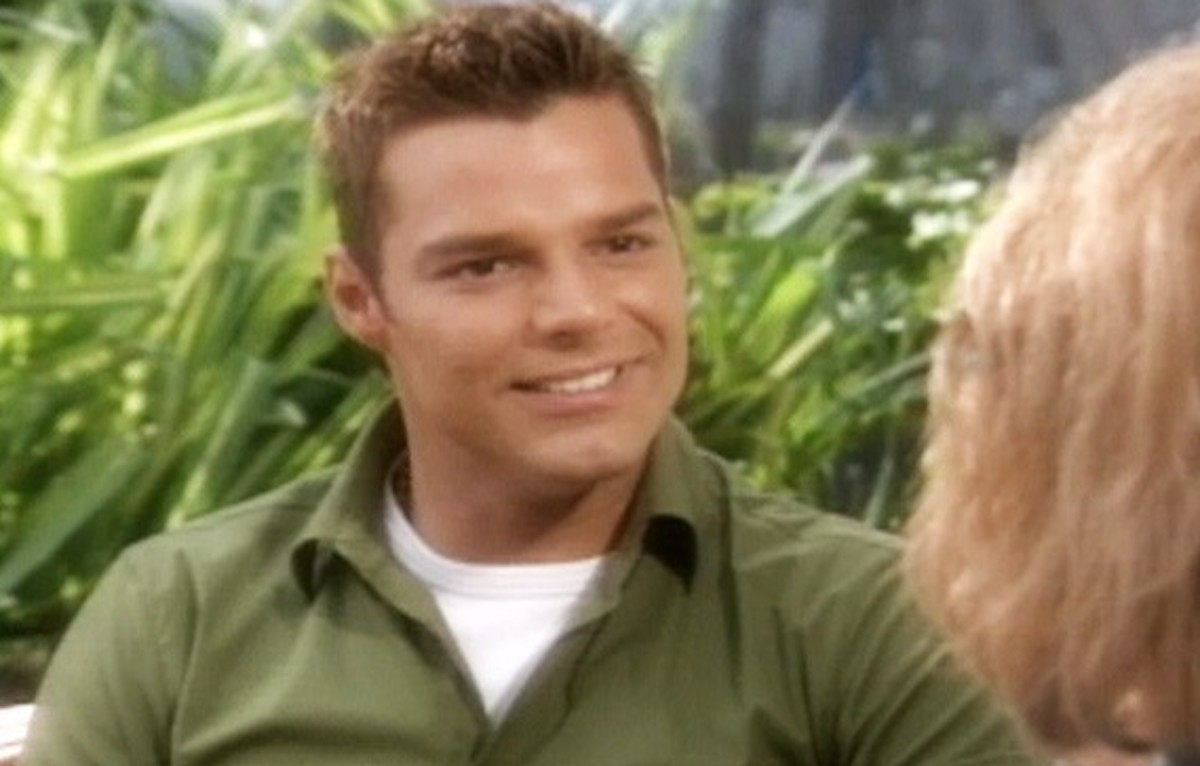 Ricky Martin being interviewed by Barbara Walters in 2000