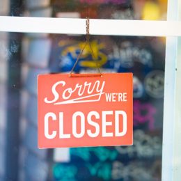 sorry we're closed sign