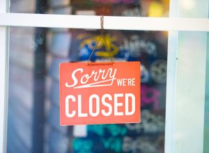 sorry we're closed sign