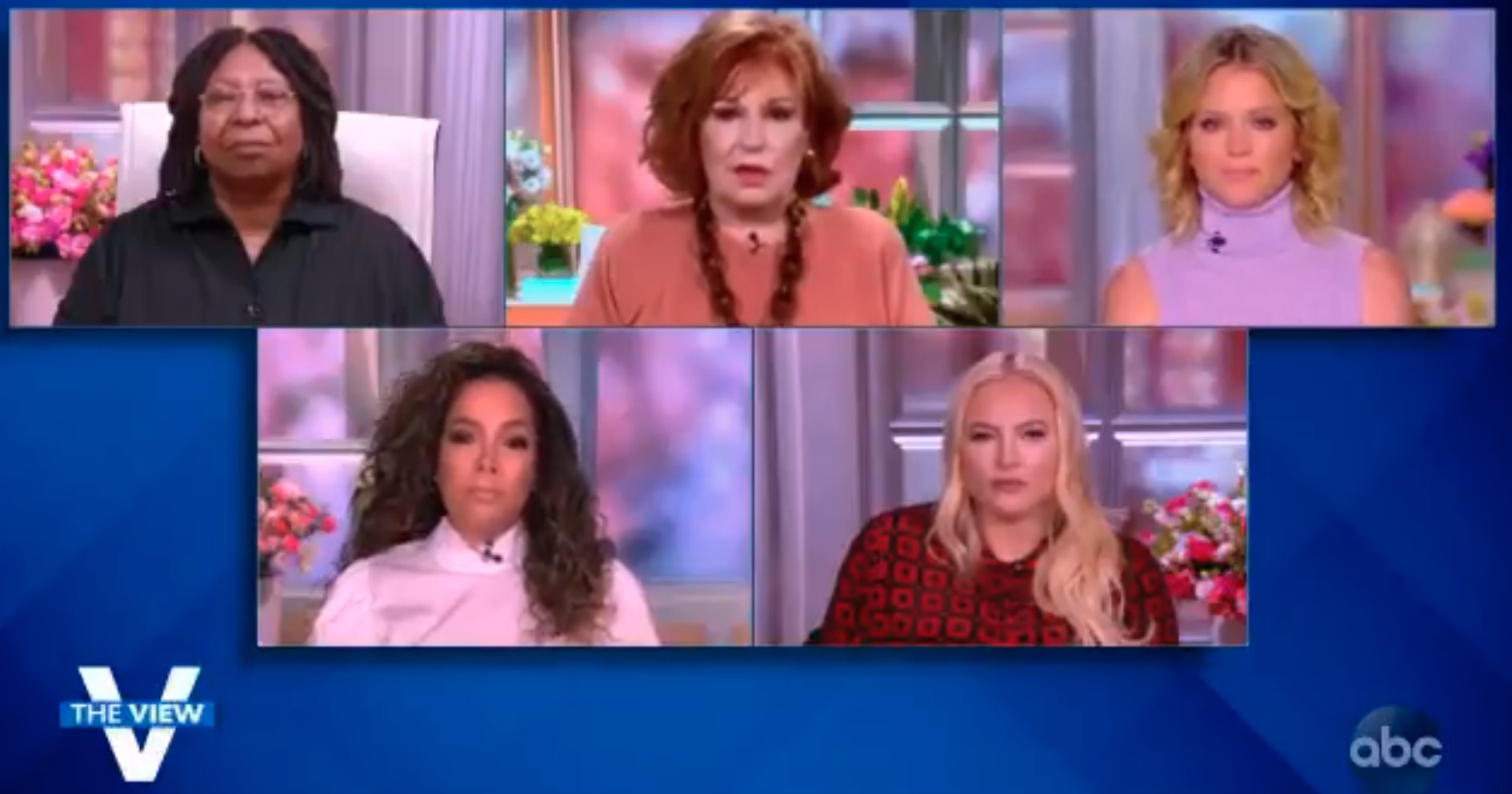 The hosts of the View in split screens