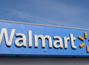 A Walmart store sign