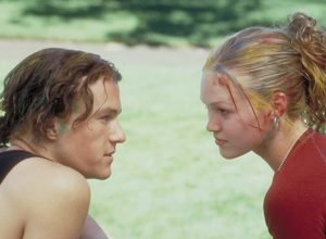 Heath Ledger and Julia Stiles in "10 Things I Hate About You"