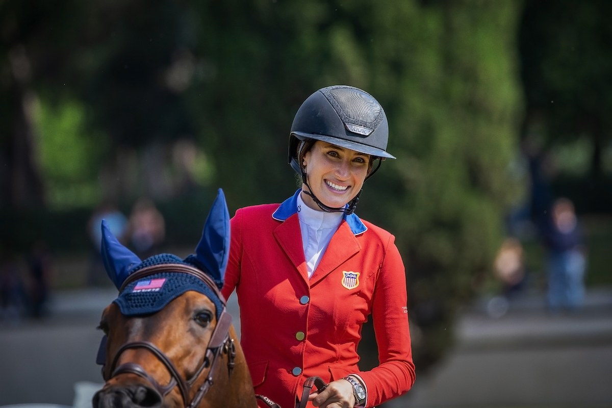Jessica Springsteen riding in the Rolex Grand Prix Rome in May 2021