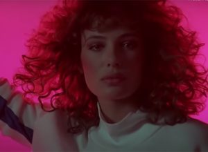 Kelly LeBrock Weird Science still pink background