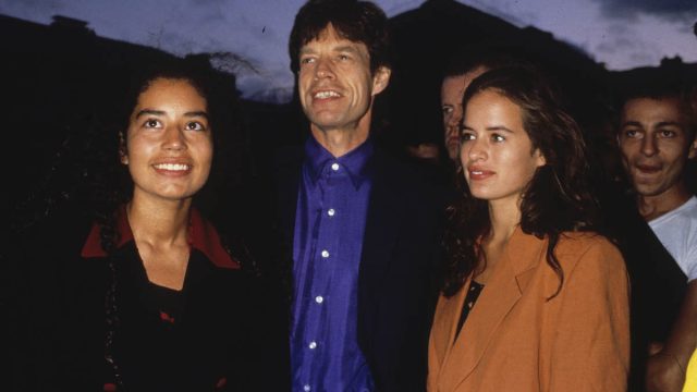 Karis, Mick, and Jade Jagger in Paris in 1995