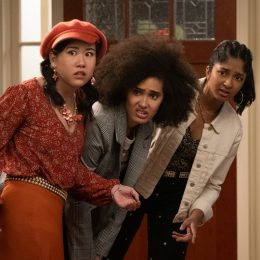 Ramona Young, Lee Rodriguez, and Maitreyi Ramakrishnan in Never Have I Ever