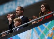 Prince George, Prince William, and Kate Middleton at the Euro 2020 final in July 2021