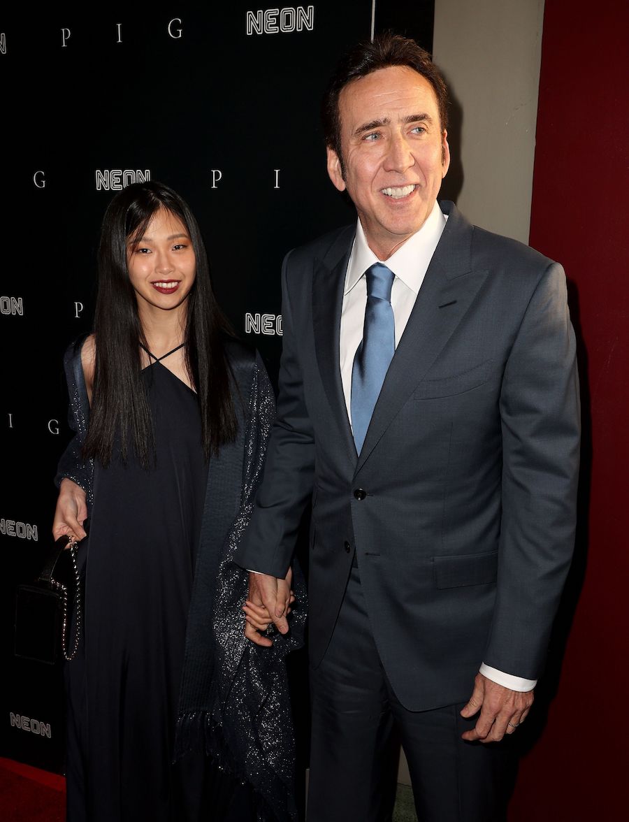 Riko Shibata and Nicolas Cage at the premiere of "Pig" in July 2021