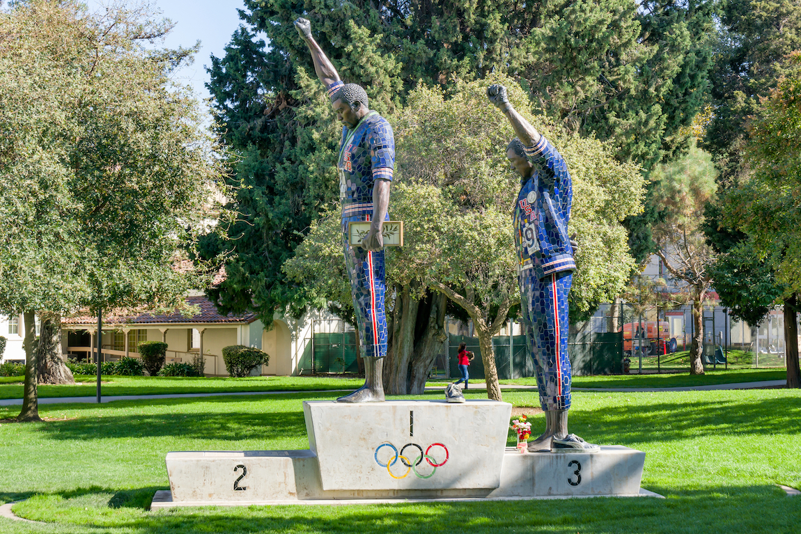 Tommie Smith and John Carlos statue at San Jose State University