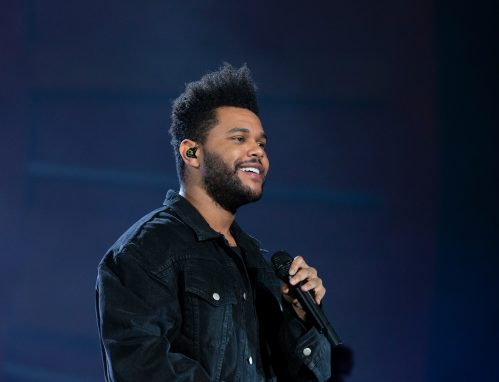 The Weeknd performing at Global Citizen Festival in 2018