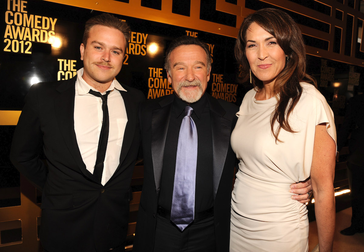 Zak Williams, Robin Williams, and Susan Schneider at The Comedy Awards in 2012