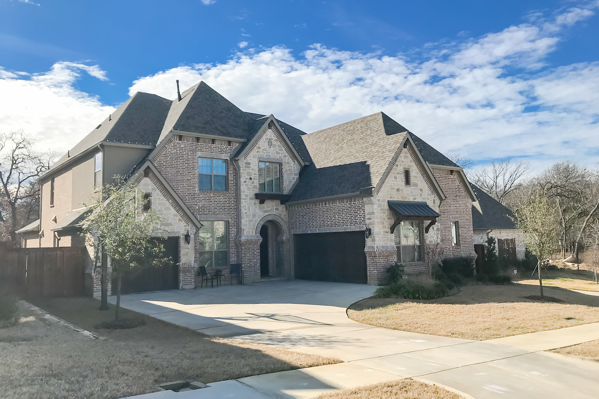 Brand new construction single-family house with attached garage near Dallas, Texas, USA