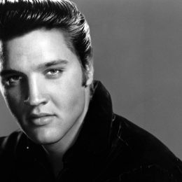 Posed studio portrait of Elvis Presley