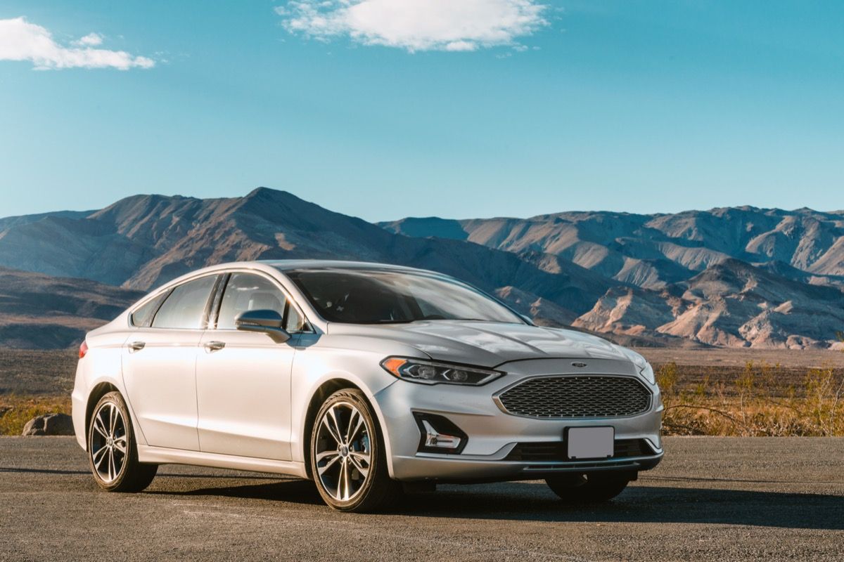 A Silver Ford Fusion