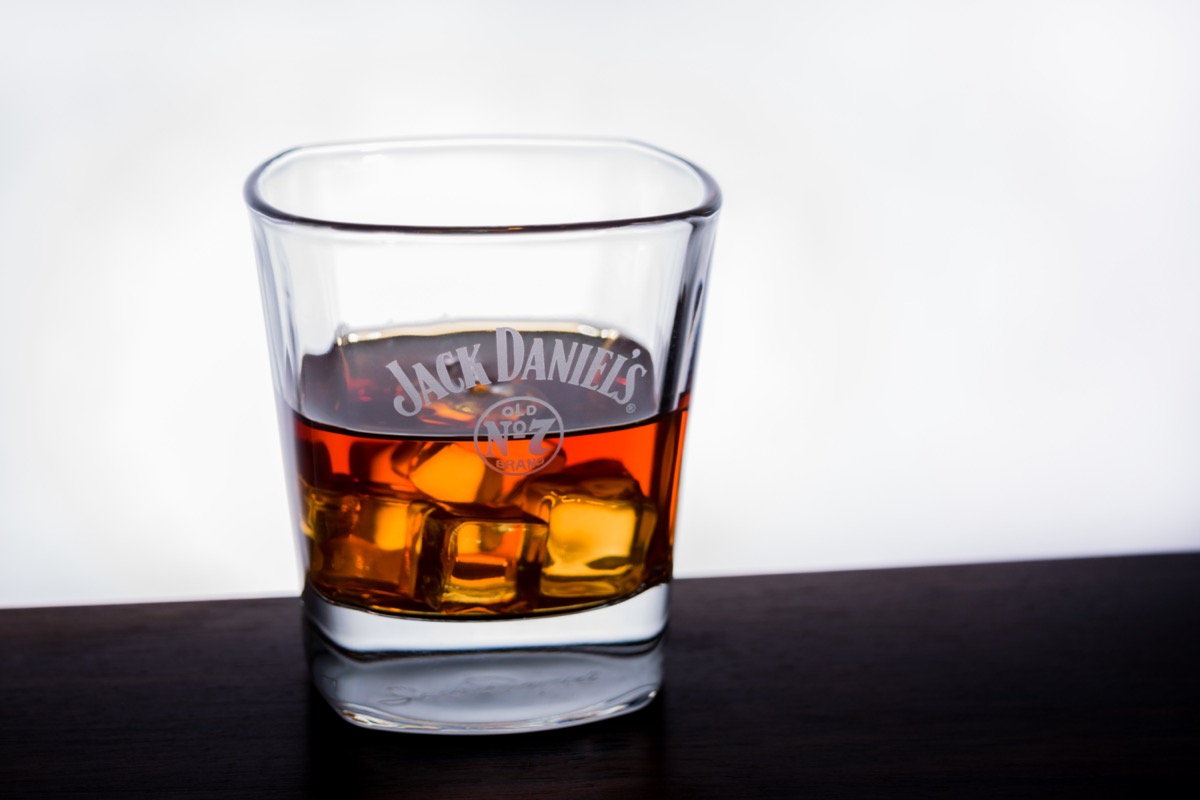 Jack Daniel's in a glass with ice