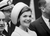 Jacqueline Kennedy at the launching of the USS Lafayette submarine in 1962