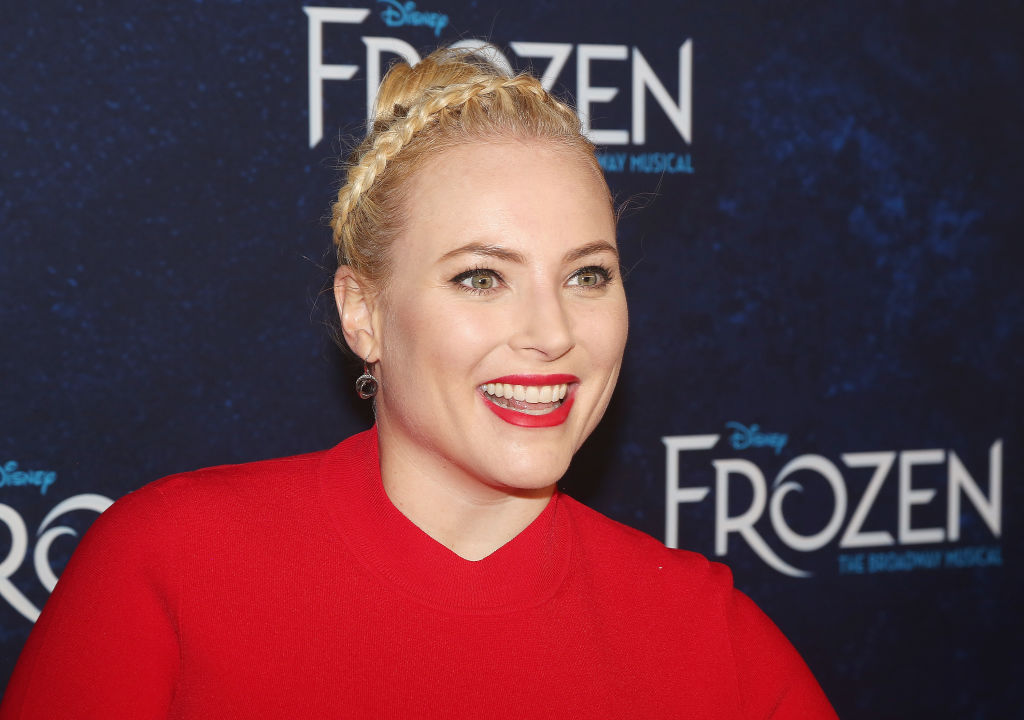 A closeup of Meghan McCain standing on the red carpet at an event