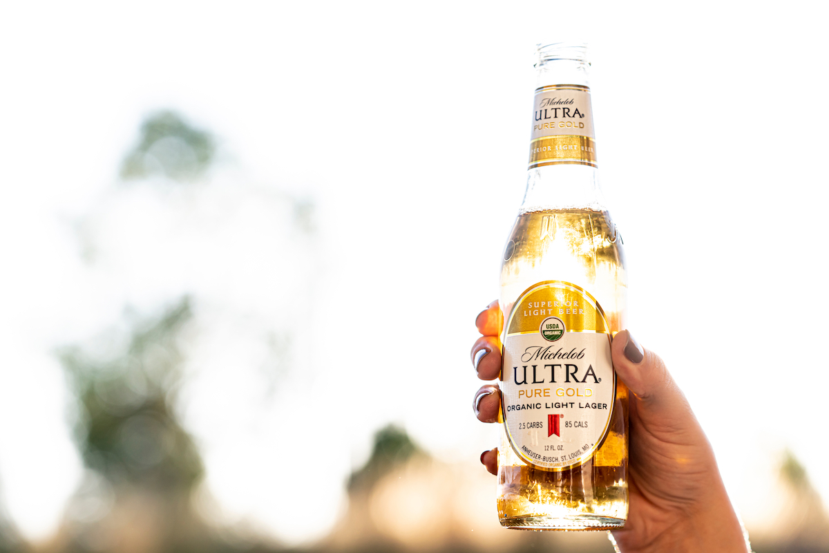 Michelob Ultra Pure Gold Beer in a bottle