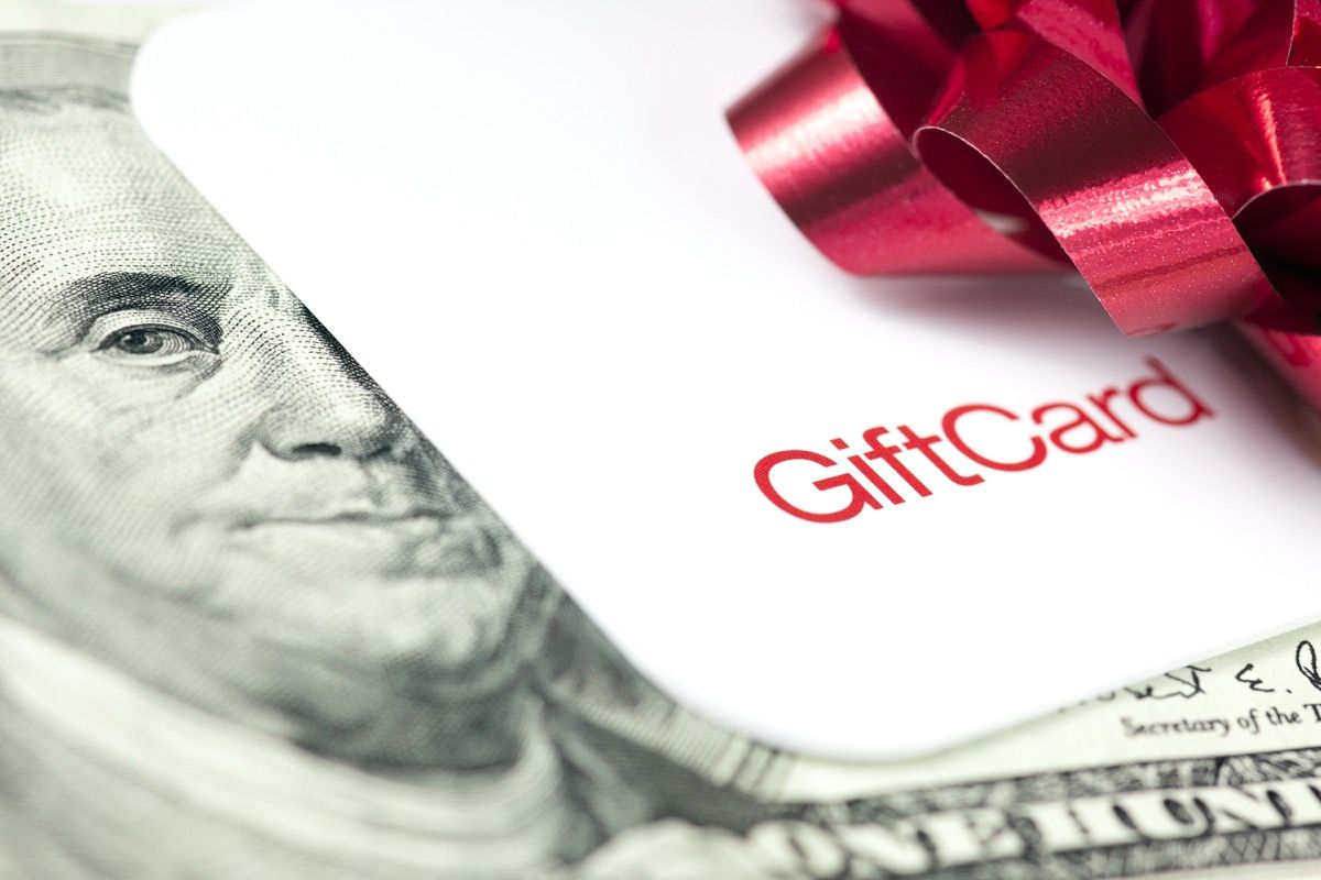 A gift card and cash. 