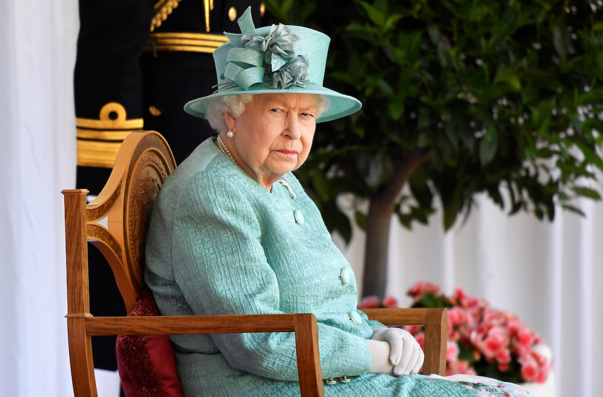 Queen Elizabeth II attends a ceremony to mark her official birthday at Windsor Castle on June 13, 2020 in Windsor, England.