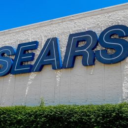 Fairview Heights, IL—June 1, 2018; Sears department store sign on the side of mall. Sears is a national retailer with more than 500 locations in the United States