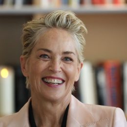 Sharon Stone smiles after she was awarded with the Commandeur de l'Ordre des Arts et Lettres (Commander of the Order of Arts and Letters) on the sidelines of the 74th edition of the Cannes Film Festival in Cannes, southern France, on July 16, 2021.