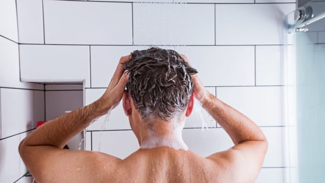 Man in the shower