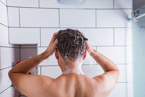 Man in the shower