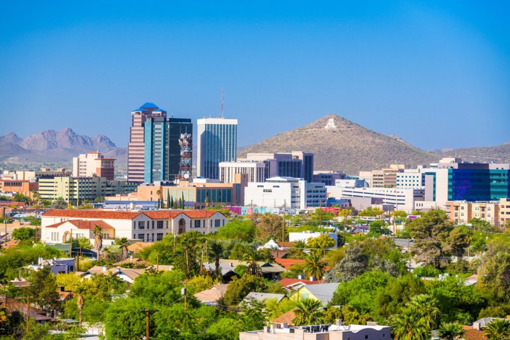 cityscape photo of Tuscon, Arizon
