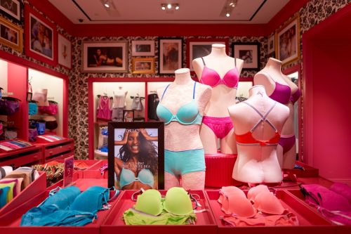 NEW-YORK - MARCH 15, 2016: interior of Victoria's Secret store. Victoria's Secret is the largest American retailer of women's lingerie. The company sells lingerie, womenswear, and beauty products