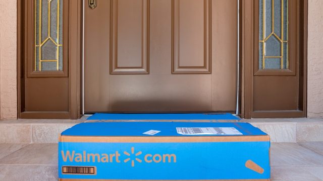 walmart box on doorstep