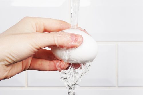 Wash an egg in the sink
