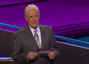 Alex Trebek hosting "Jeopardy!" in November 2019