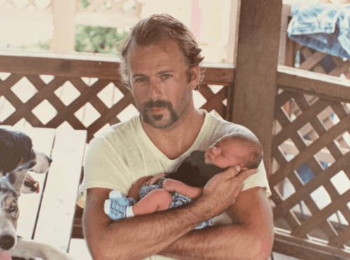 Rumer Willis as a baby with dad Bruce Willis