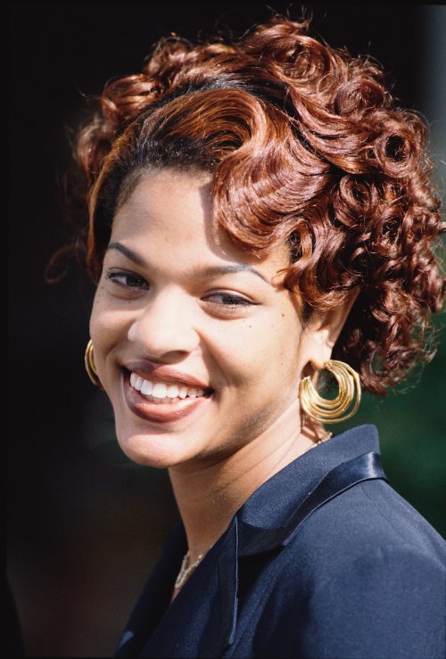 Divine Brown at the Hollywood courthouse in 1995