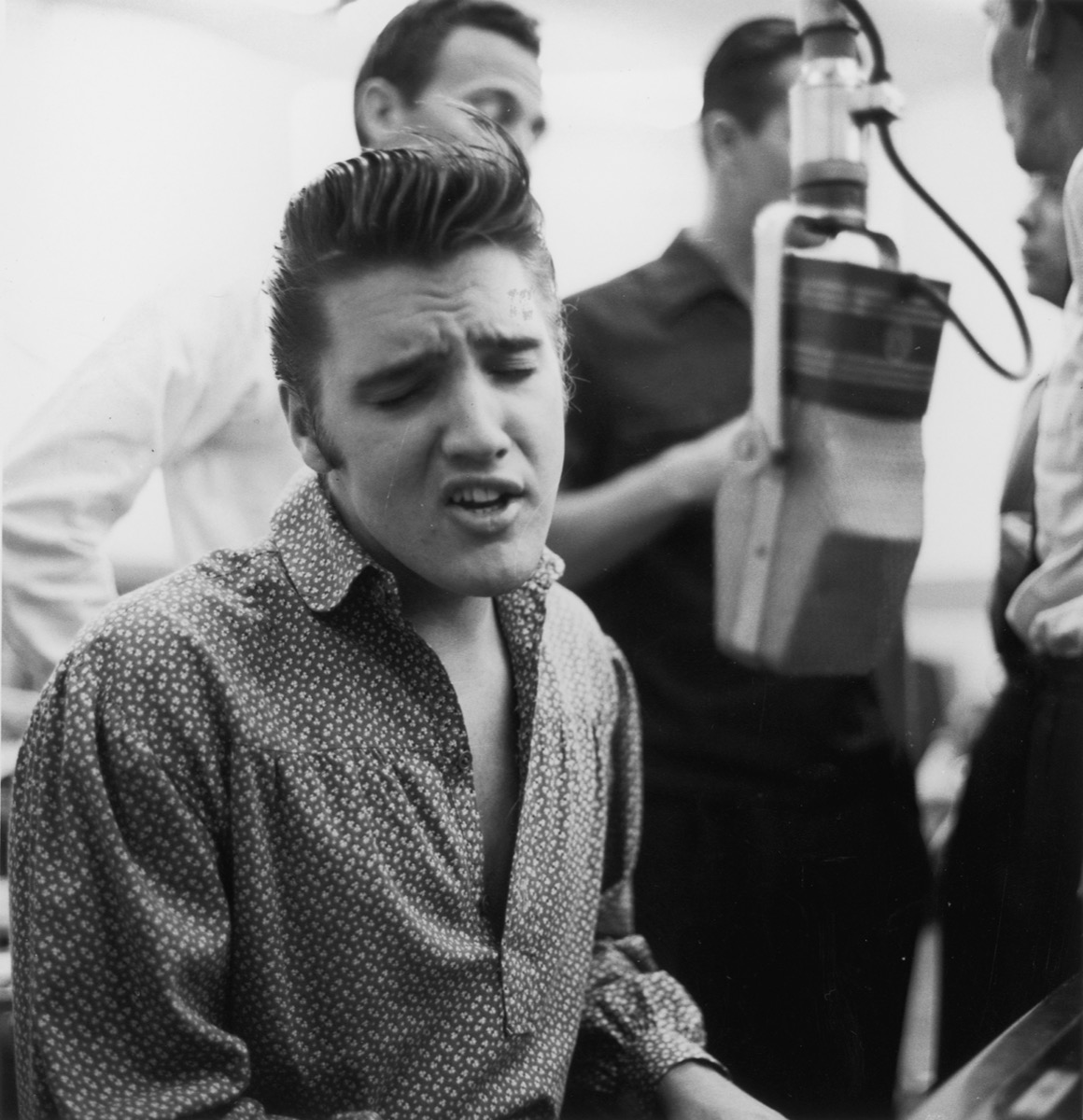 Elvis Presley recording in 1956