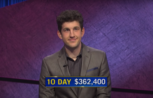 Matt Amodio after his tenth win on "Jeopardy!"